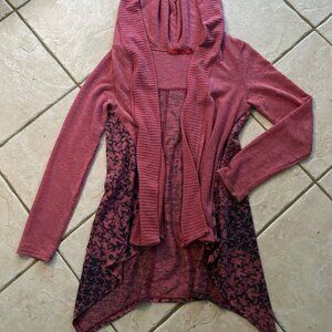 Prana Hooded Rose Colored Sweater Rare